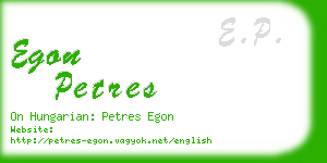 egon petres business card